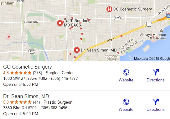 plastic surgeon seo reviews of Google